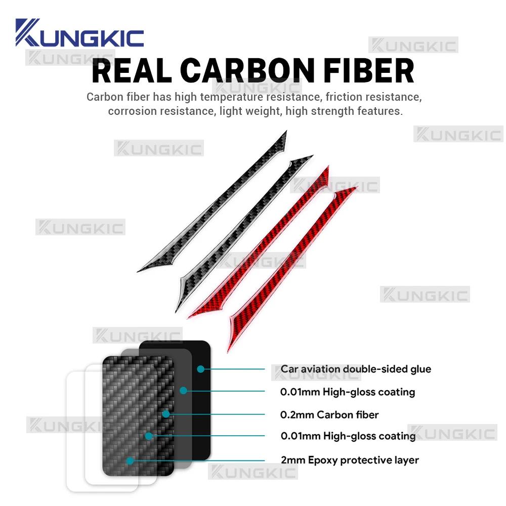 For Fiat 500 500C 2016-2024,500E 2016-2019/Abarth 595 595C 695 695C 2016-2024 Real Soft Carbon Fiber Gear Storage Strip Sticker