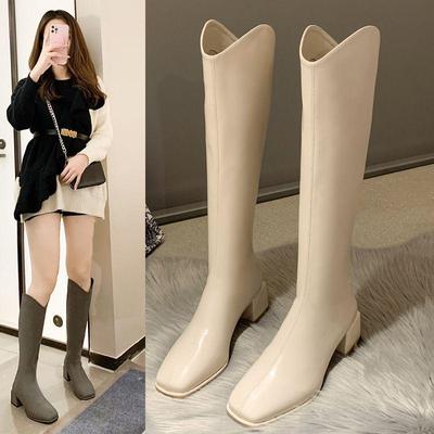 Women's Over-the-Knee Chunky Heel Square Toe Boots - 2025 Autumn/Winter Collection