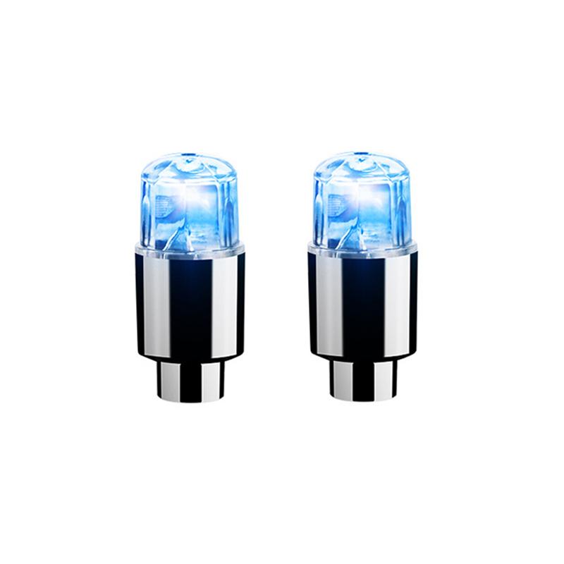 4Pcs Colorful LED Wheel Lights Car Tire Valve Caps Neon Light Bulb Universal Car Motorcycle Bicycle Valve Cover Auto Exterior