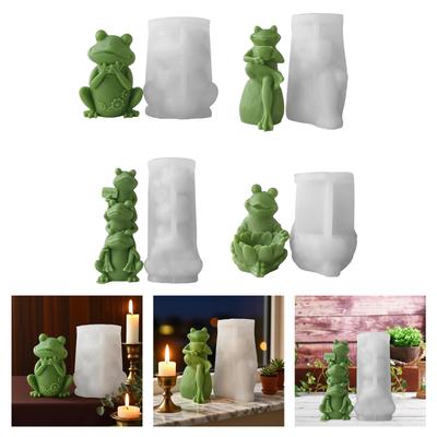 3D Frosch Kerzenform Cartoon Tier Silikonformen Ornamentformen Gussformen Gipsformen für Heimdekoration