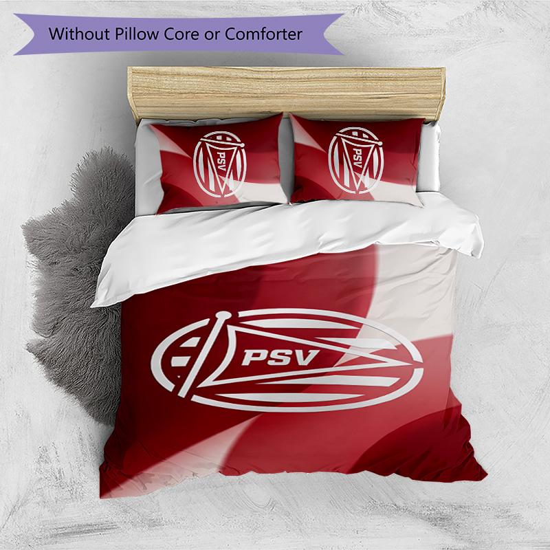 PSV Eindhoven FC Printed 3PCS Bedding Set Breathable Duvet Cover with Pillowcases Decorative Bed Linen for Bedroom Home