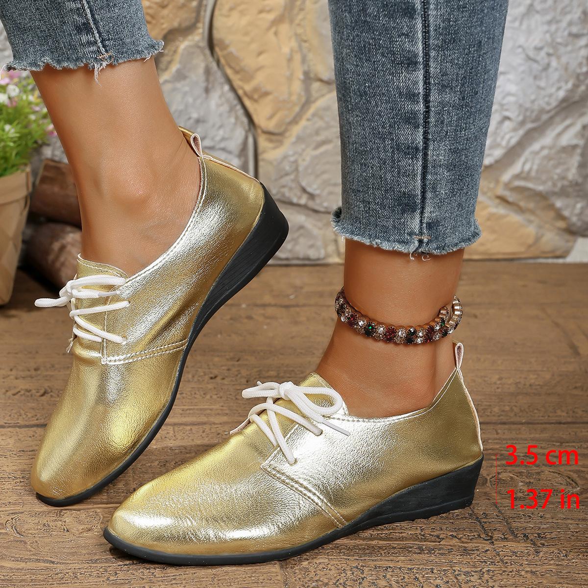 22 большой размер туфли-лодочки новые красивые туфли-лодочки остроносые на шнуровке сказочный стиль студенческие туфли-лодочки 36 золотой