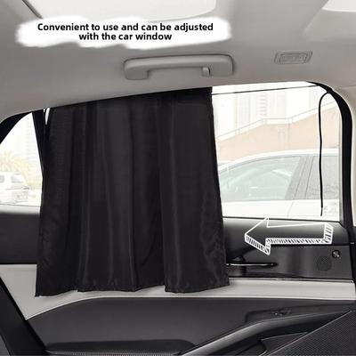 Car Curtains for Sun Protection and Heat Insulation, Car Suction Cup Type Sunshade Curtains, Black Privacy Side Universal