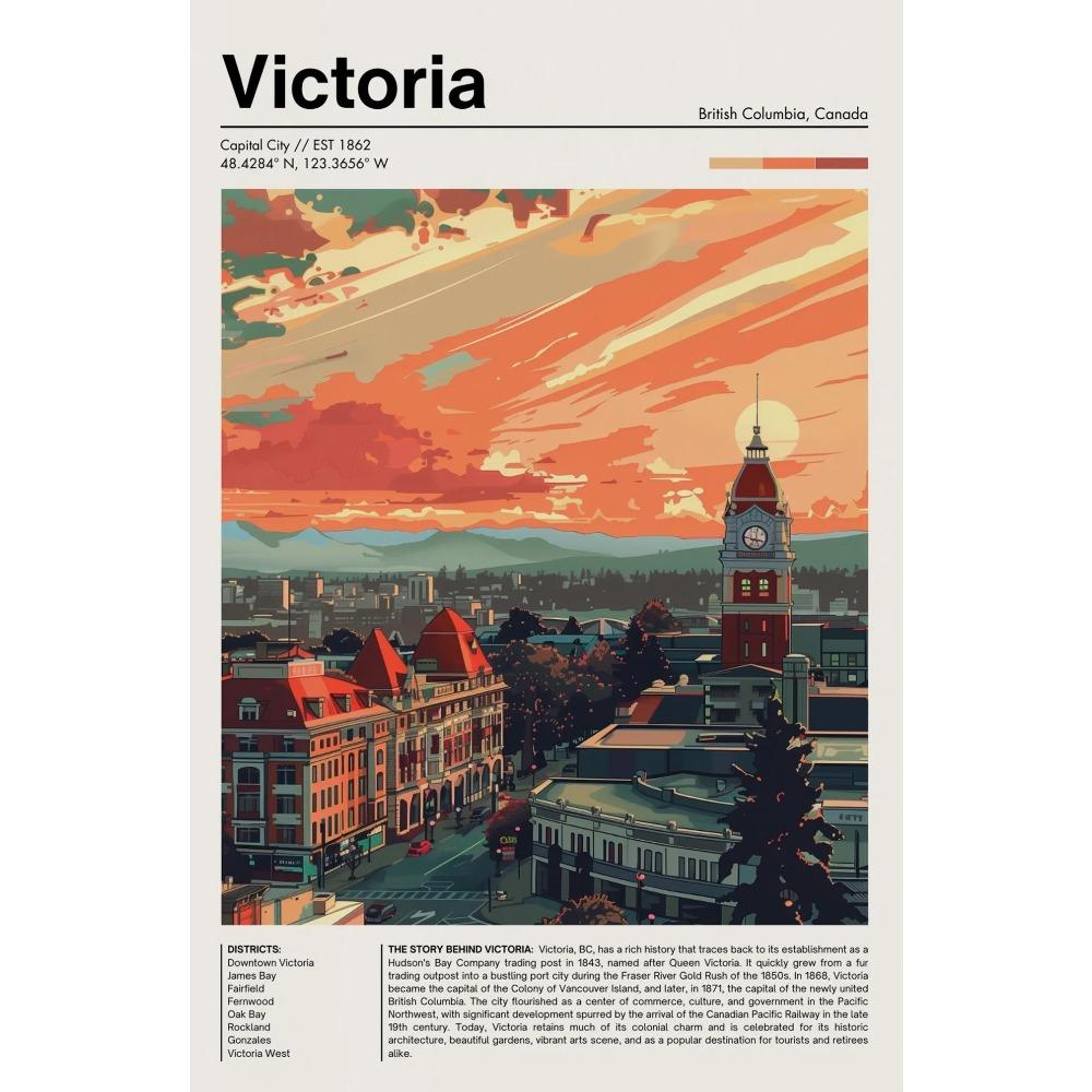 Kanada Reise Chic Stadtlandschaft Poster Vintage St. Johns Toronto Drucke Leinwandgemälde Wandkunst Bilder Heim Wohnzimmer Dekor