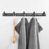 Aluminum Robe Hook Grey White Black Creative 3 4 5 6 Row Wall Hook for Bathroom Kitchen Lavatory Home Coat Towel Key Holder