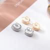 Korean Minimalist Rhinestone Double Row Hoop and Ear Clip Earrings - Unisex Elegant Design
