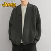 JEEP Men's V-Neck Knitted Cardigan Sweater