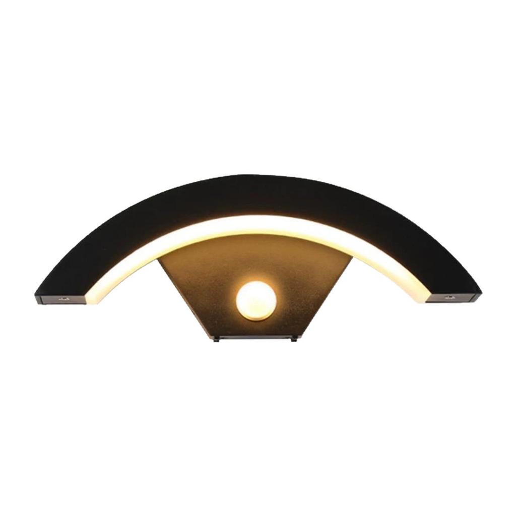 LED Waterproof Motion Sensor Wall Lamp for Outdoor/Indoor Use - Moon-Shaped Design for Courtyards, Balconies, and Doorways.
