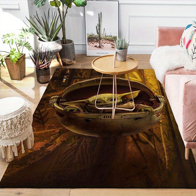 1pc Disney Star wars Yoda Pattern Carpet Area Rug Non-slip Carpet Hand Washable Floor Mat Suitable For Living Room Bedroom Home Decor Room D