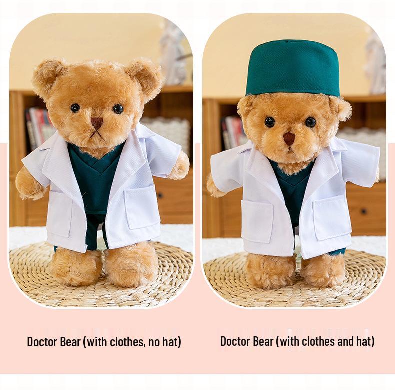 Doctor Nurse Plush Teddy Bear Doll - Cute Gift for Medical Staff & Nurses