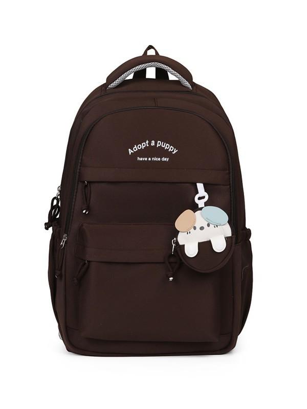 Unisex Casual Backpack With Waterresistant Twill Fabric For School And Travel