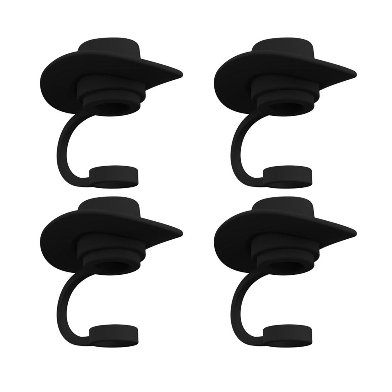 

4 шт. Силиконовые колпачки для напитков, пылезащитная шляпа в форме соломинки, простая силиконовая крышка для соломинки чёрный