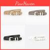 Style Faux Leather Skinny Belt With Silver Loop For Vintage Dress Accessories