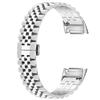 For Fitbit Charge 6/5 Stainless Steel Watch Band Butterfly Buckle Clasp 5 Beads Watch Straps Replacement with Tool