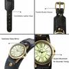 JewelryWe Antique-Style Wristwatch for Men and Women, Unisex, with a Dial-Style Frame, Retro Style, Stylish Leather and Alloy Design, Perfect for Birt