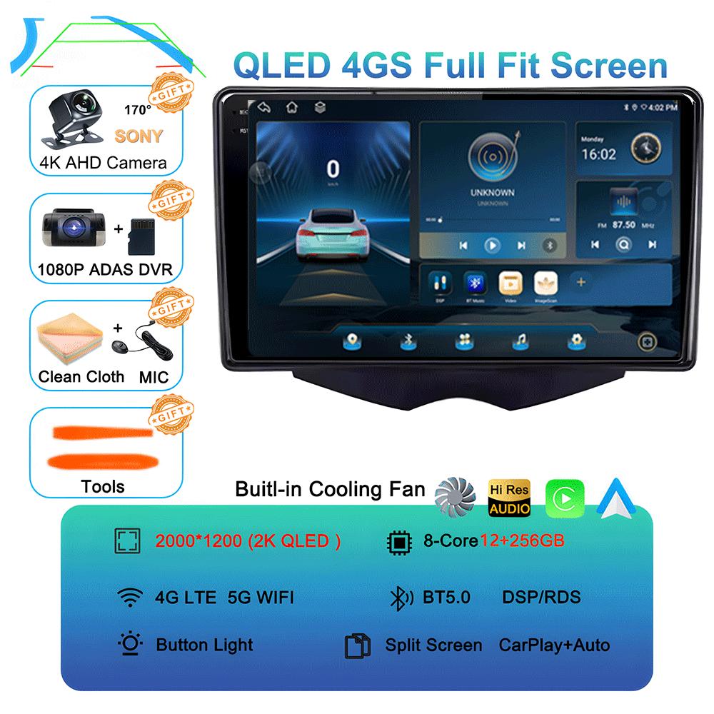 Car Radio Android 14 Carplay For Hyundai Veloster FS 2011 - 2017 Navigation Multimedia Player Stereo WiFi+4G BT DVD 360 Canera