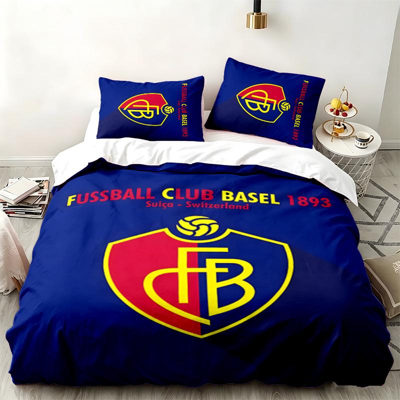 FC Basel 3pc set Perfect for bedroom use Comfortable bedding set includes a duvet cover and two pillowcases Ideal birthday or Christmas gift
