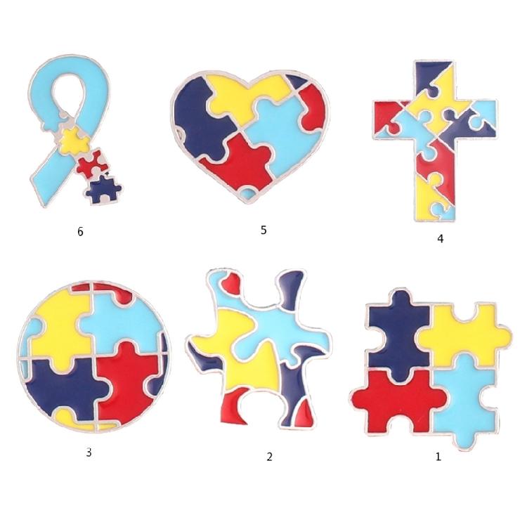 Regnbågspusselbrosch Autismmedvetenhet Pussel Lapel Pins Autismmedvetenhetsnål Kreativ Broschnål
