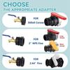 CYCLI-IBC Tote Tank Adapter Kit 275-330 Gallon 2.44" Fineness 2" Fineness And 2" Coarseness Thread 3/4" Male NPT Inlet X3/4" Mal