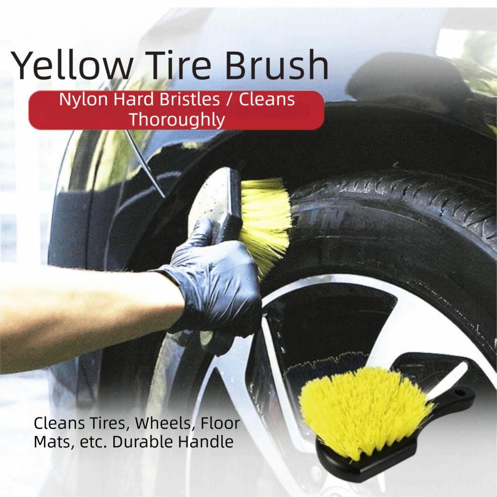 Heavy Duty Car Wash Brush Short Handle Automotive Detailing Tool  Tire Maintenance