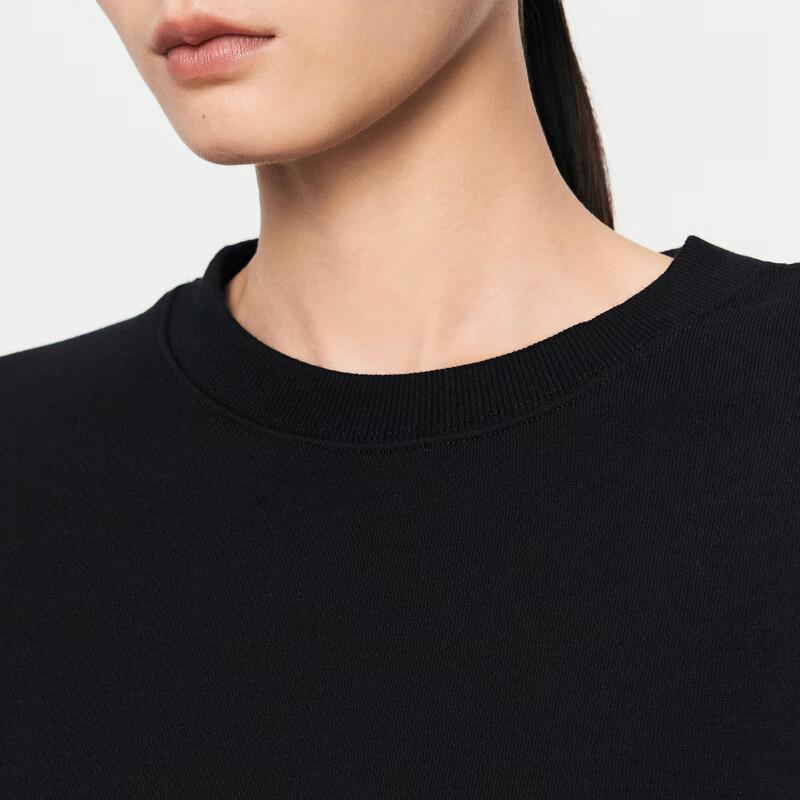 JNBY 2024 Fall Loose Fit Round Neck Cropped Sweatshirt