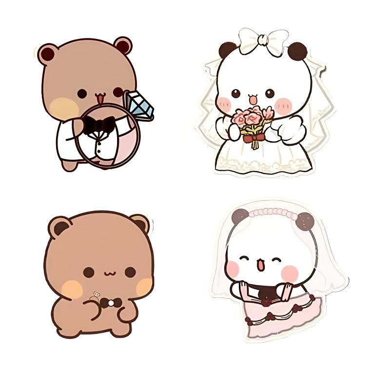 Cute Bubu Dudu Wedding Fridge Magnets Kawaii Panda Yier Home Decor Sticker Creative Anime Home Accessories Couple Ornament Gift