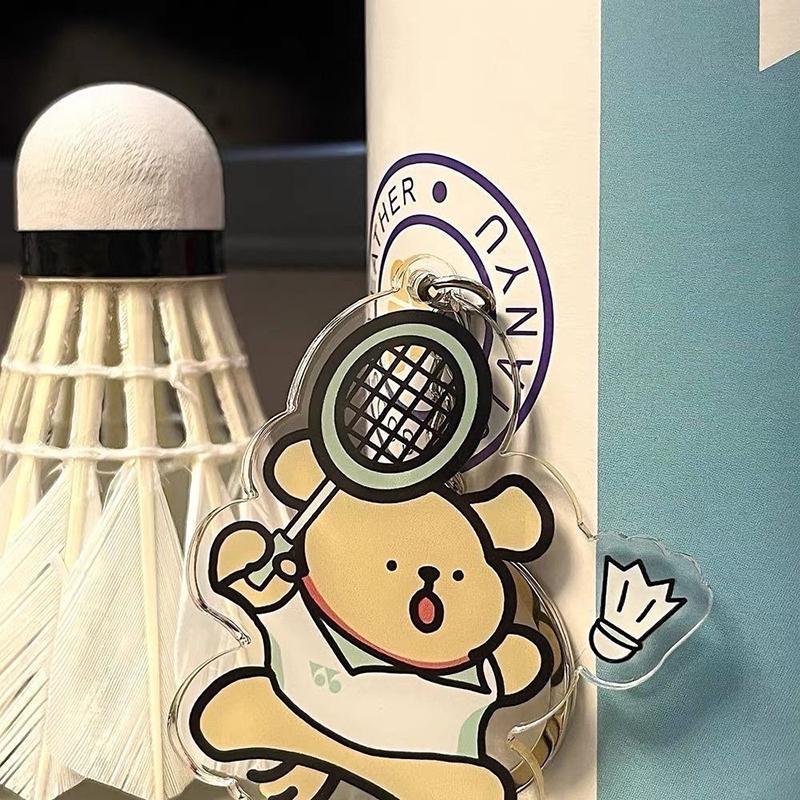 

Брелок для ключей Cartoon Line Puppy Play Badminton Series, школьный портфель, украшения, аксессуары, подарки