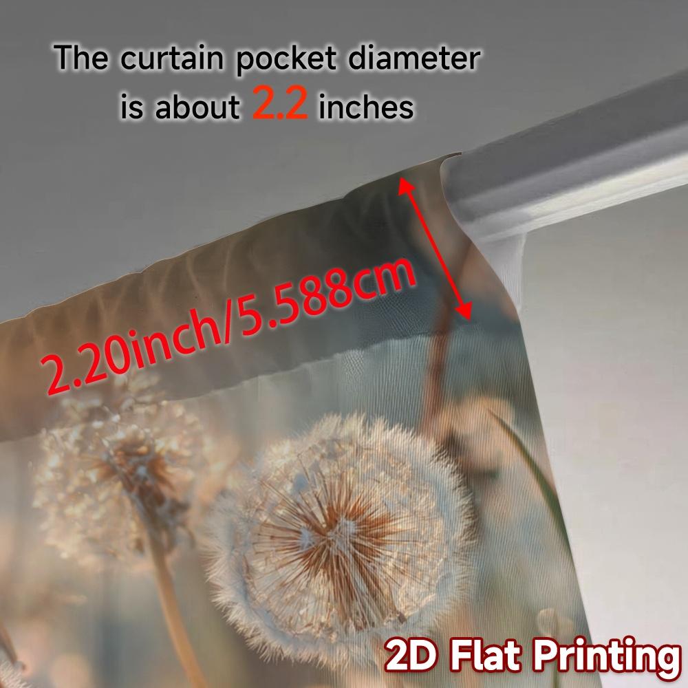 2pcs, 2D FLAT PRINTING Curtains (Without Rod) Dandelion Glow(1) Pattern Modern Curtains Durable Polyester Curtains Room Decor