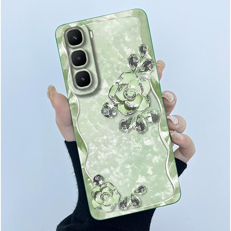 For Infinix Hot 60 Pro Plus Case Fashion Simplicity Flower Liquid Silicone Camera Protection Cover For Infinix Hot 60 Pro+ Capa