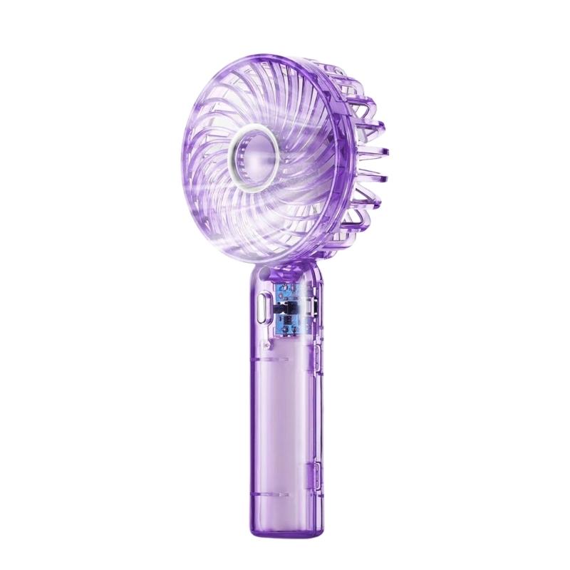 Handheld Fan Portable Fan Rechargeable Small Pocket Fan with 3 Speed USB Fan for Office Outdoor Indoor Pocket Fan фиолетовый