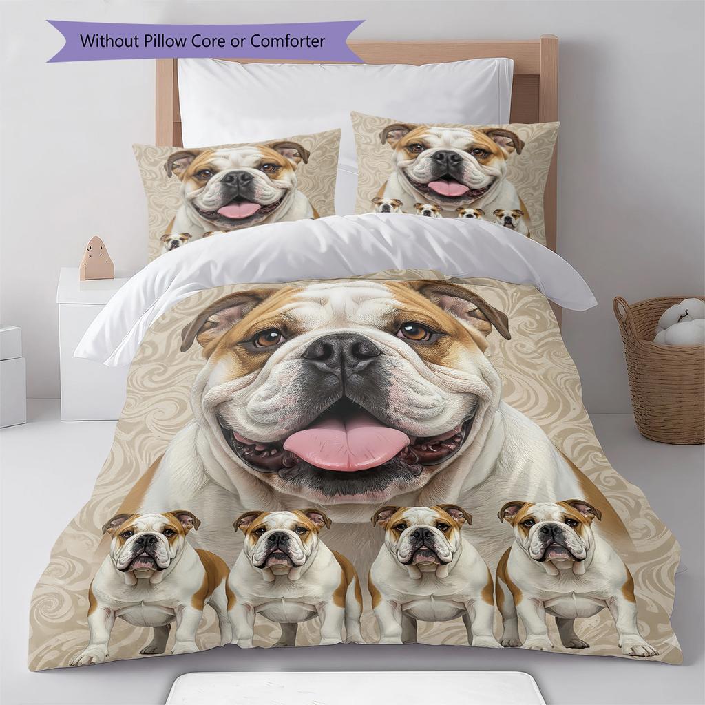 Pit Bull Pattern Bedding Quilt Set Quilt Cover Pillowcase Home Decoration Gift (1 * duvet cover + 2 * pillowcase, without core)