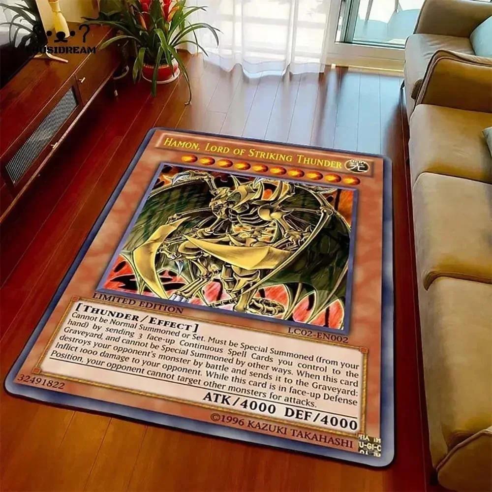 Yu-Gi-Oh Blauer Weißer Drache Anime Rutschfester Teppich Cartoon Bodenmatte für Wohnzimmer Schlafzimmer Dekorativer Bereichsteppich Perfektes Geschenk