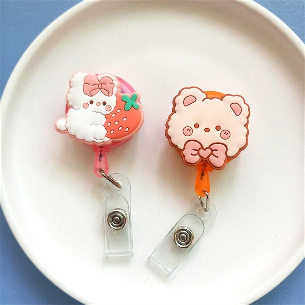 Bear Rabbit Nurse Badge Reel Cartoon Animals Easy Pull Buckle  Doctor Students