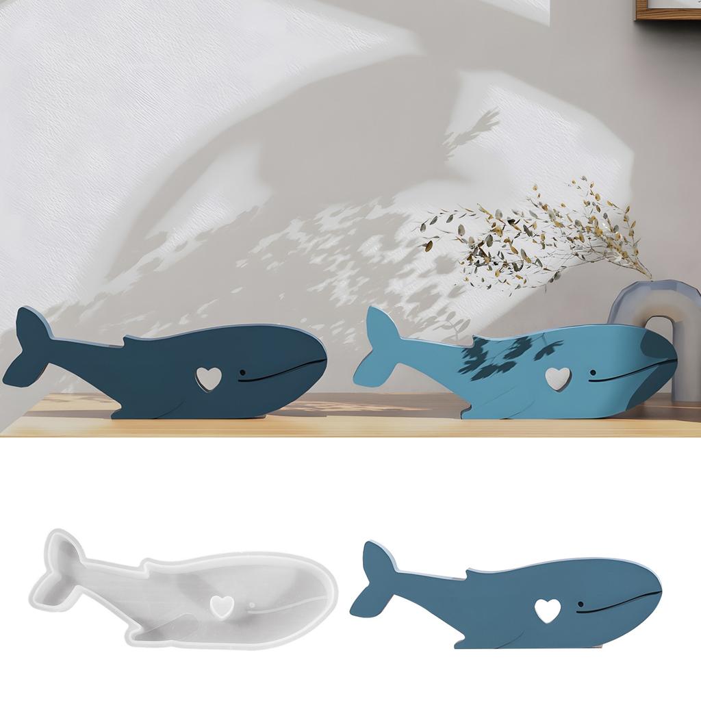 Love Whale Silicone Mold Diy Dripping Plaster Aromatherapy Candle Holder Ornament Moulds