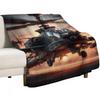 Combat Helicopter #4 Throw Blanket Soft Solid Color Blanket for Couch Bed