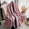 Butterfly Retro Trend Tencel Cotton Women'S Thermal Scarf Double-Sided Two-Color Fashion Shawl Silk Scarf