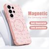 Rosa Blumenmuster Hülle Für Samsung Galaxy S26 Ultra S25 Edge S24 Plus S23 FE S22 A54 A55 A56 5G Magnetisch Für Magsafe Mattes Cover