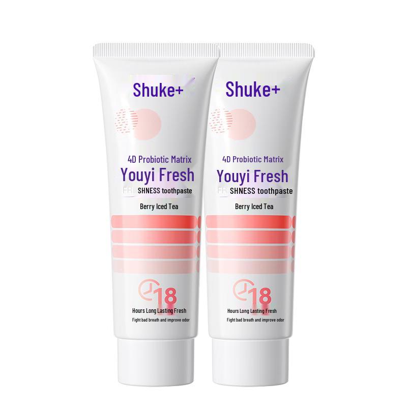 Shuke Fresh Probiotic Toothpaste, Berry Iced Tea, 2x120g Pack