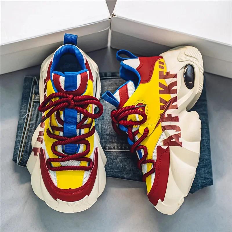 

Fashion Men s Classic Sneakers Youth Thick soled Height Increasing Wear resistant Outdoor Leisure Running Shoes Zapatillas Deportivas 39