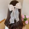Sweet Chiffon Bow Hair Clips Girls Blue Shining Satin Bowknot Hair Clips Ribbon Bow Barrette Hairpin Grip Ponytail Clip Headwear