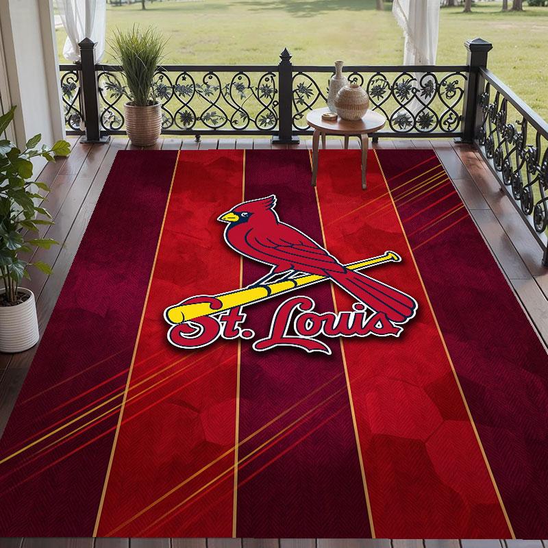 Soft Floor Carpet St. Louis Cardinals Pattern Area Rug Decorative Mat For Home Room Decoration