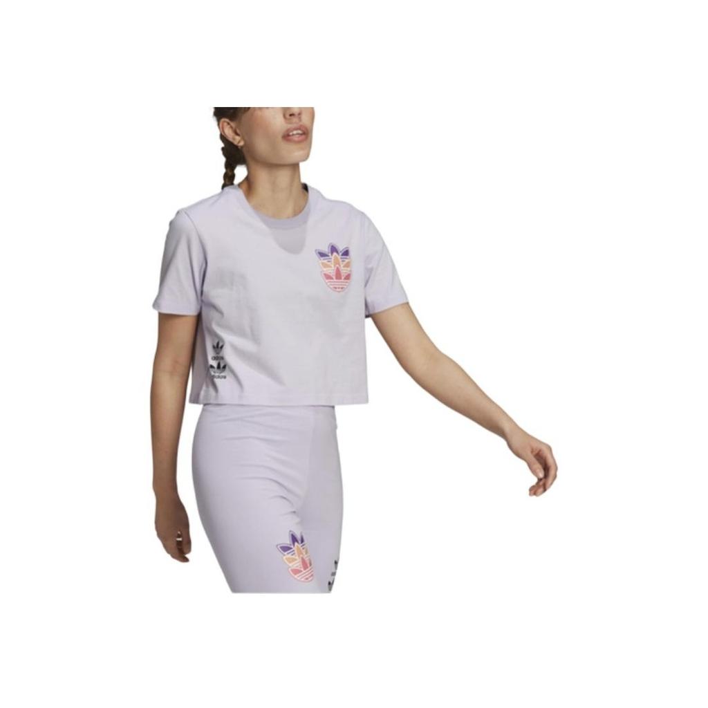 Adidas Originals Logo Play Tee Women Tops Light-Purple H22754