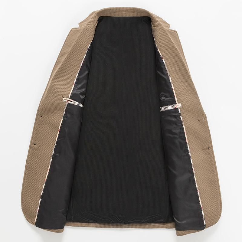 Spring and Autumn Waffle Casual Men's Suit Top Men's Business Suit Versatile Anti-Wrinkle Convenience Jacket Men's