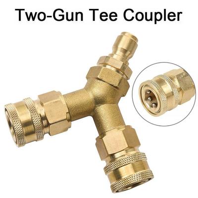 3/8 Fitting Pressure Washer Tee, Splitter Coupler, Quick Connect Two To