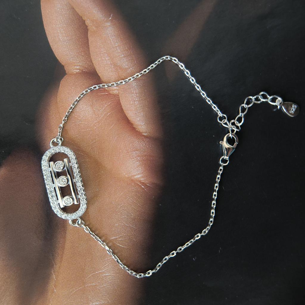 Bracciale in argento con zirconi cubici, peso del prodotto 2,67 g (2209133)