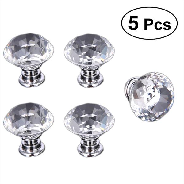 Buy 5Pcs Crystal Knobs Transparent Elegant Diamond Drawer Knobs for