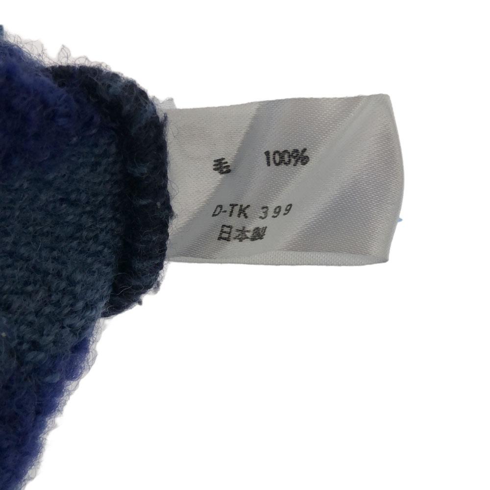 BLUE BLUE Made in Japan 100% wool border Long sleeve sweater 3 Blue knit Men's Used
