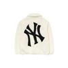 MLB Velvet Jackets Unisex Ivory White Lapel Thickened 3AJPF3016-50IVS