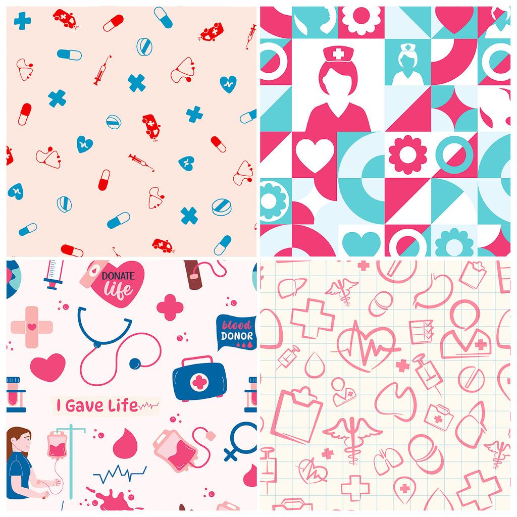 12 International Nurses Day Doctor Themed Hand Account Material Paper Base Background Paper