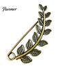 Bronze Safety Pin Vintage Pin, Large Feather Bird Leaf Flower Lapel Elegant Men Women Brooch for Coats, Jackets, Hats, Bags Durable Metal